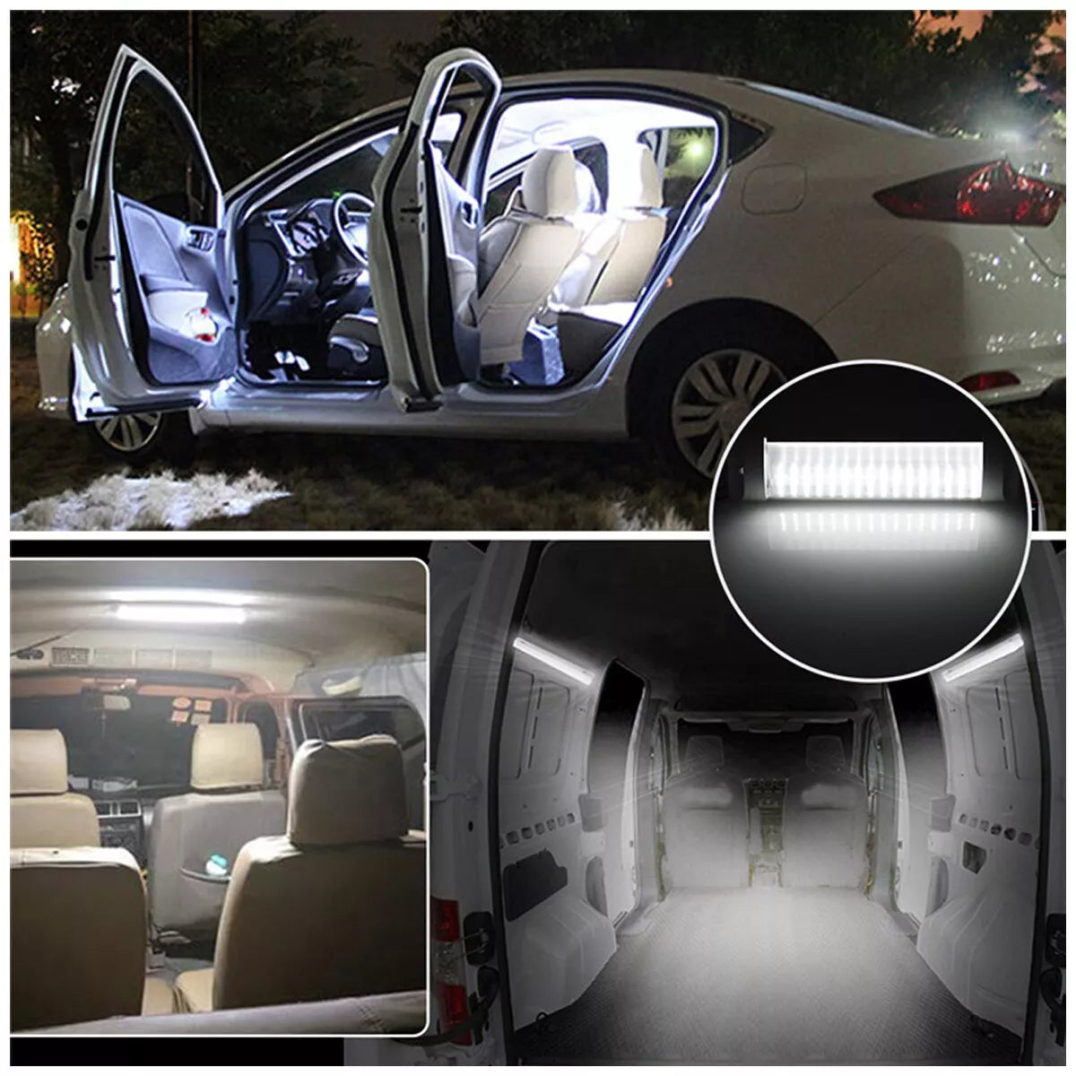 Buy 12W 72 LED Car Interior Strip Lights In UK - Shop Now!