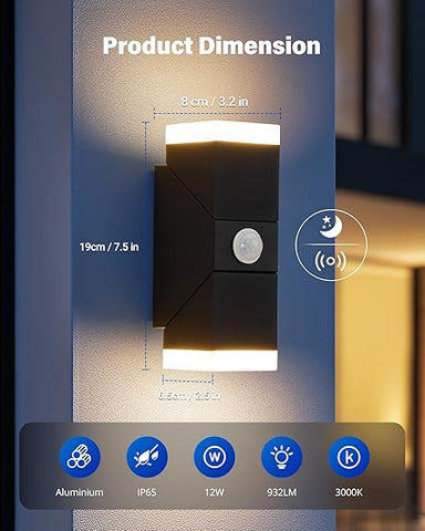 IP65 waterproof modern outdoor wall light

