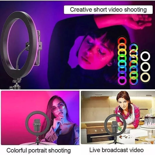Buy 12 Inch LED RGB Ring Light with Tripod Stand in UK - Shop Now!