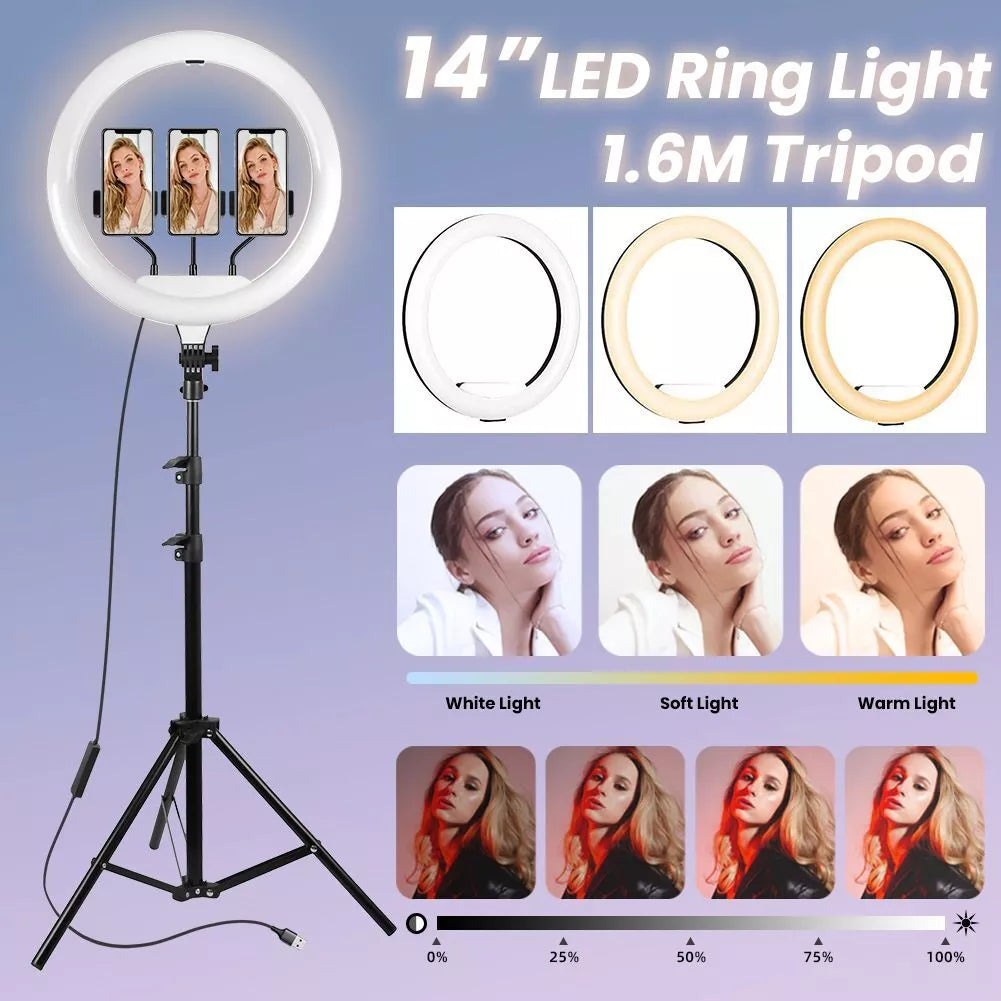Buy 14 Inch LED Ring Light with Stand in UK - Shop Now!