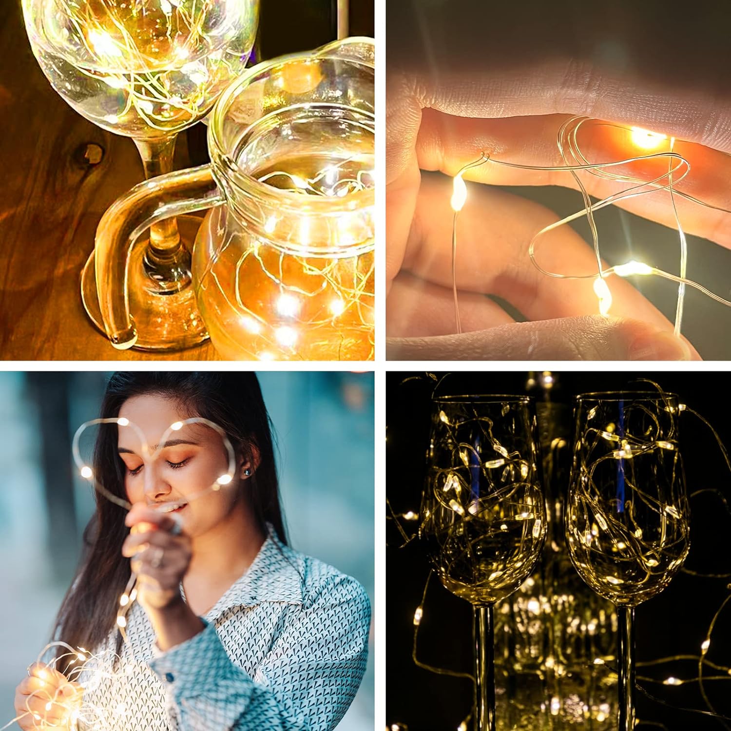 Battery-operated LED fairy lights used for Christmas tree decoration

