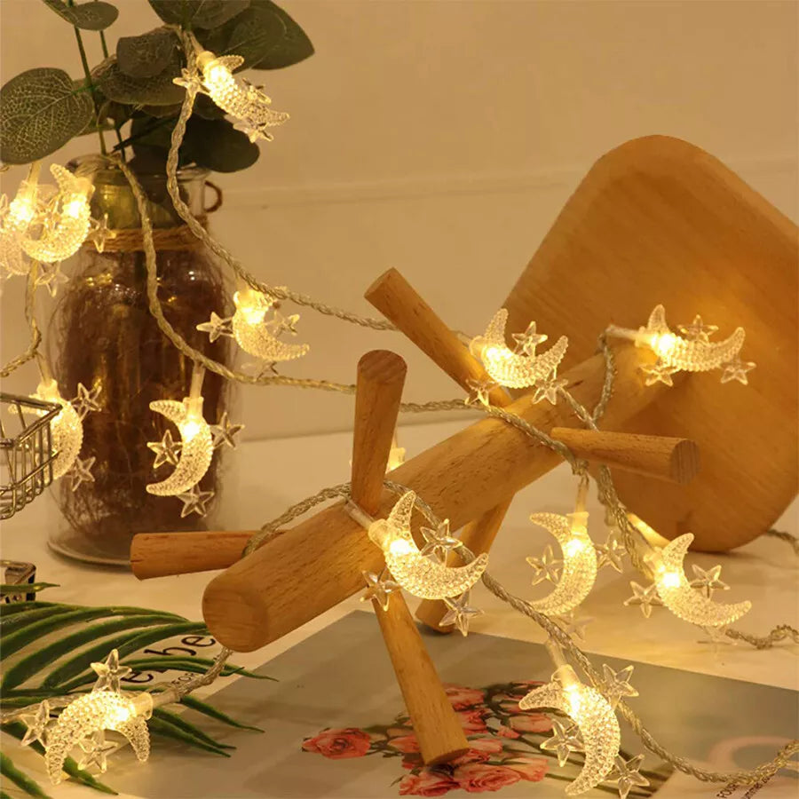 Buy 20 LED Ramadan Moon Star String Fairy Lights In UK - Shop Now!