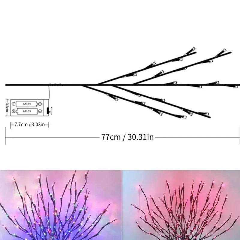 Buy 20 LED Willow Twig Tree Branch Fairy Lights In UK - Shop Now!