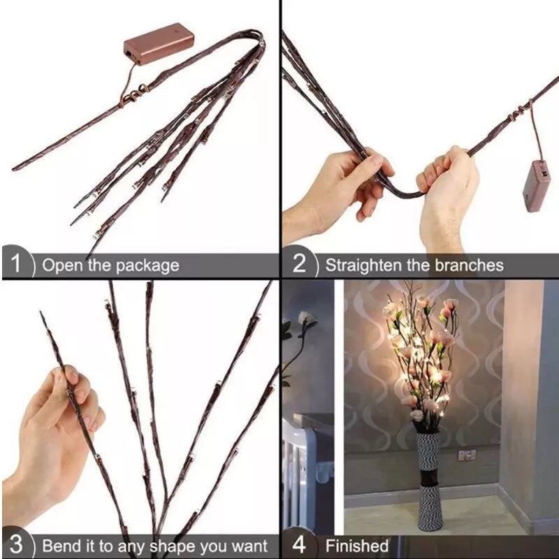 Buy 20 LED Willow Twig Tree Branch Fairy Lights In UK - Shop Now!
