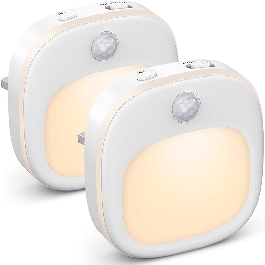 Buy 2 Pack Motion Sensor Plug in Night Wall Light in UK - Shop Now!
