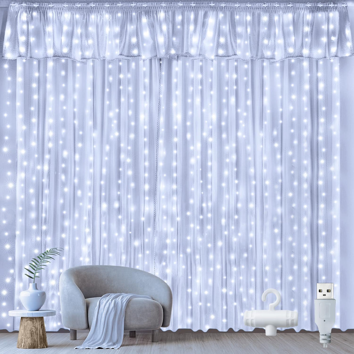 Buy 300 LED Curtain Fairy String Lights In UK - Shop Now!