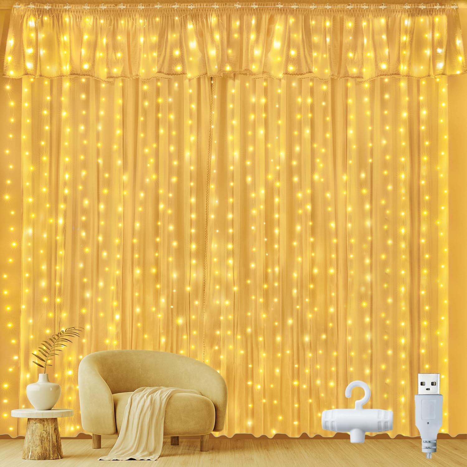 Buy 300 LED Curtain Fairy String Lights In UK - Shop Now!