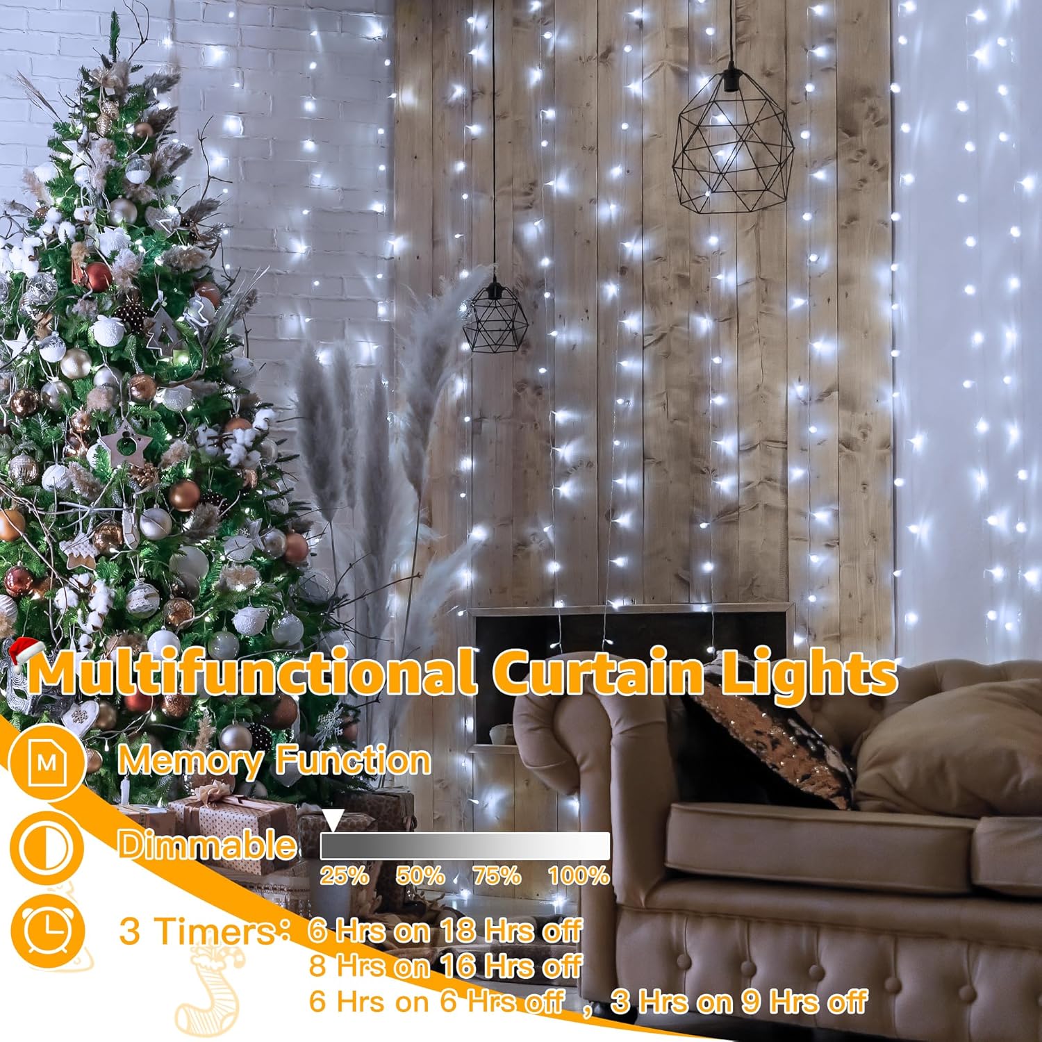 Buy 300 LED Curtain Fairy String Lights In UK - Shop Now!