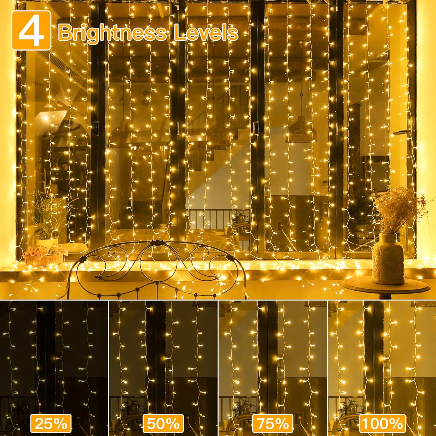 Buy 300 LED Curtain Fairy String Lights In UK - Shop Now!