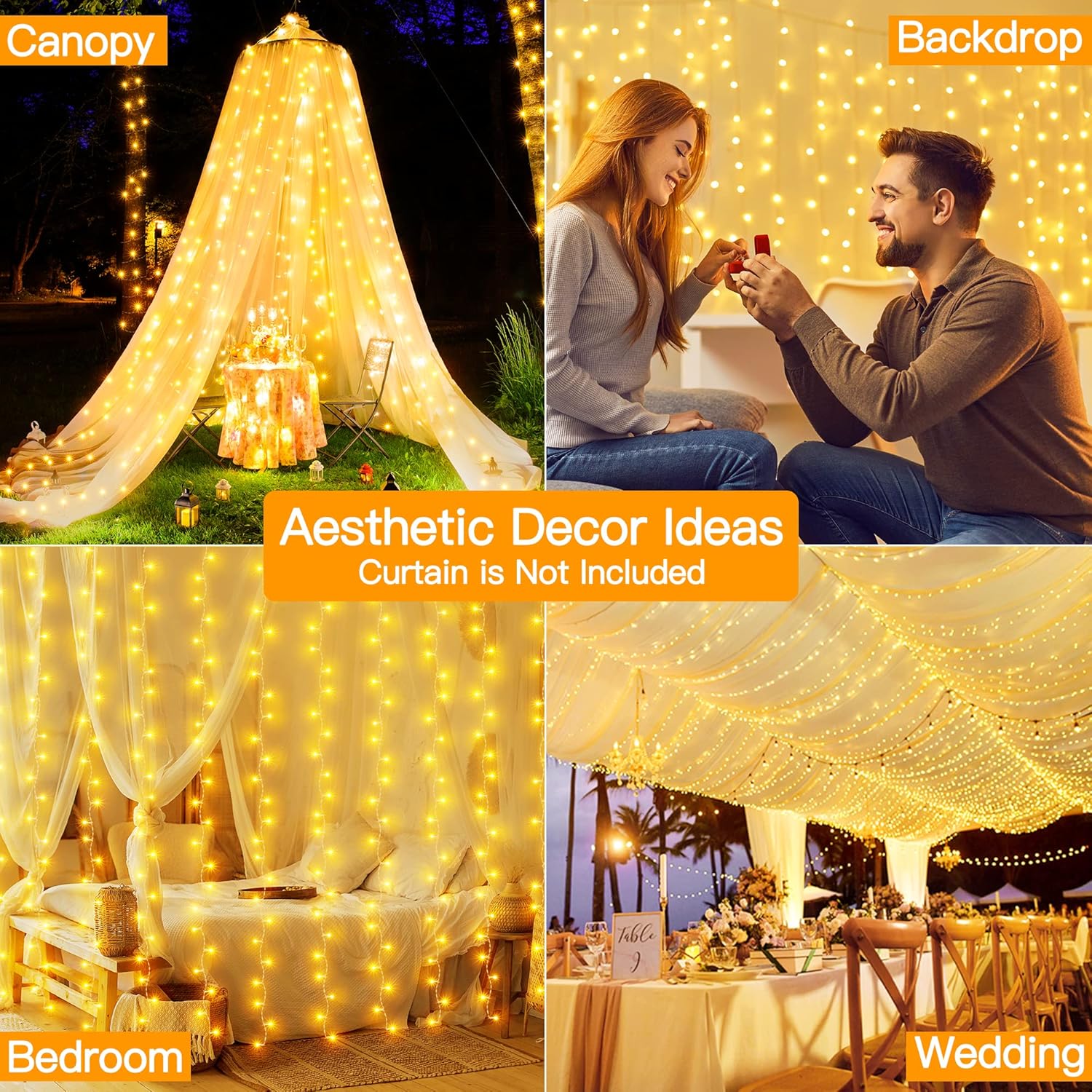 Buy 300 LED Curtain Fairy String Lights In UK - Shop Now!