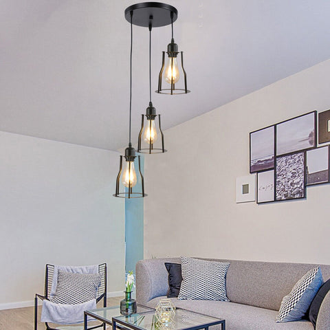 E27 bulb compatible triple hanging ceiling light


