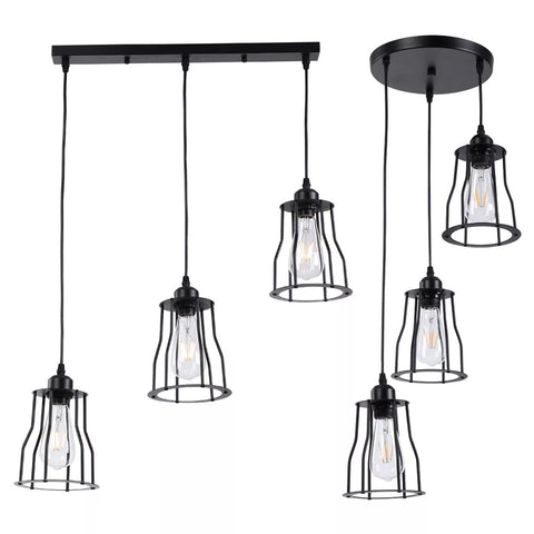 3-way vintage industrial pendant light for dining area


