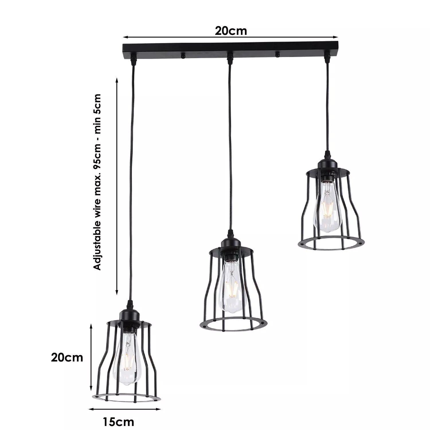 Buy 3 Way Vintage Industrial Pendant Light in UK - Upgrade Your Space