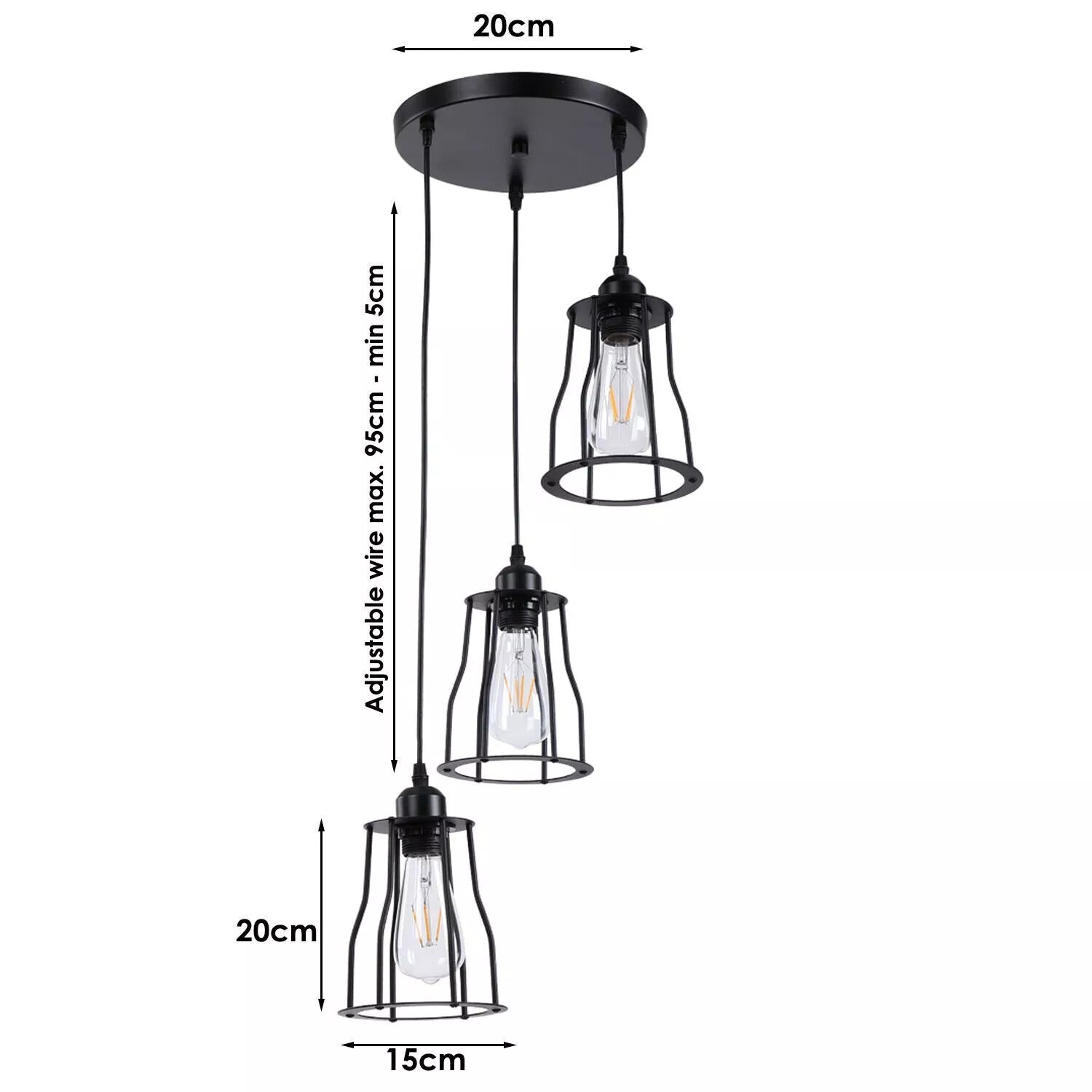 Buy 3 Way Vintage Industrial Pendant Light in UK - Upgrade Your Space