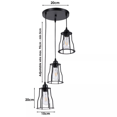 Adjustable height industrial-style pendant light



