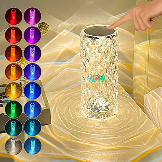 Elegant LED bedside lamp with a luxury diamond-effect design