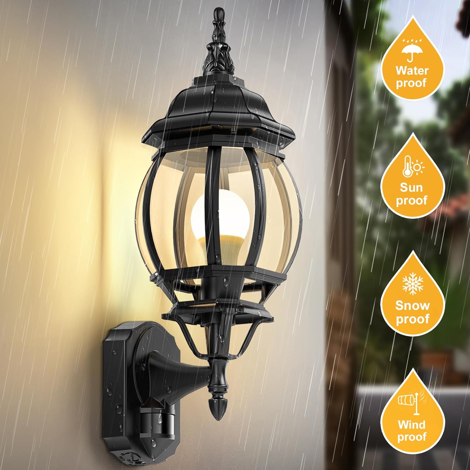 Buy 60W Anti Rust PIR Motion Sensor Wall Lantern In UK - Shop Now!