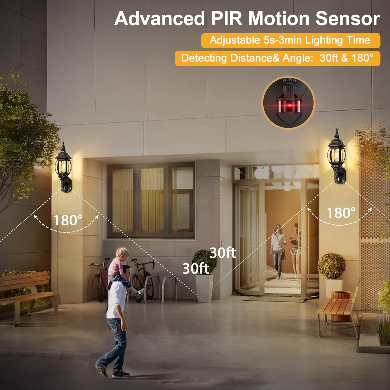 Buy 60W Anti Rust PIR Motion Sensor Wall Lantern In UK - Shop Now!