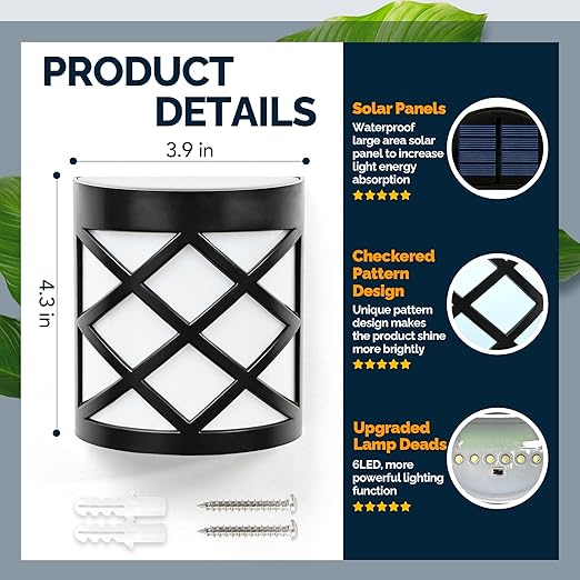 Buy 6 LED Solar Powered Fence Wall Light In UK - Shop Now!