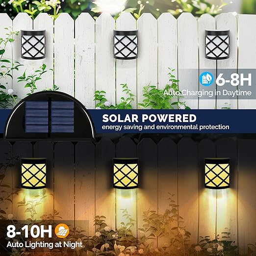 Buy 6 LED Solar Powered Fence Wall Light In UK - Shop Now!