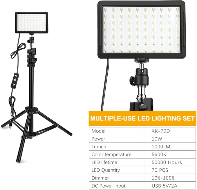 Buy 70LED Video Light with Adjustable Tripod Stand in UK - Shop Now