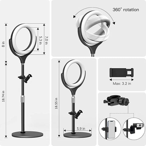 Buy 7 Inch Desk Ring Light with Stand in UK - Shop Now