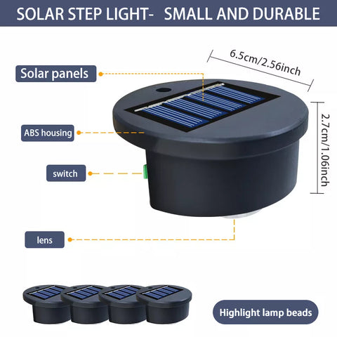 Solar-powered wall lights installed along a backyard pathway.


