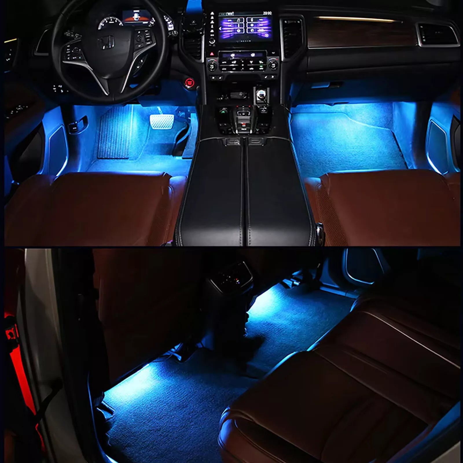Buy 8 LED Wireless Car Interior Footwell RGB Lights In UK - Shop Now!