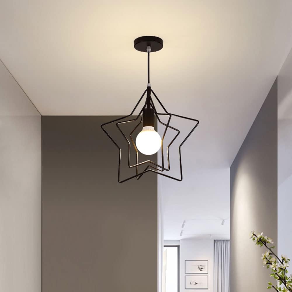 Vintage-style black pendant lamp in a modern loft interior

