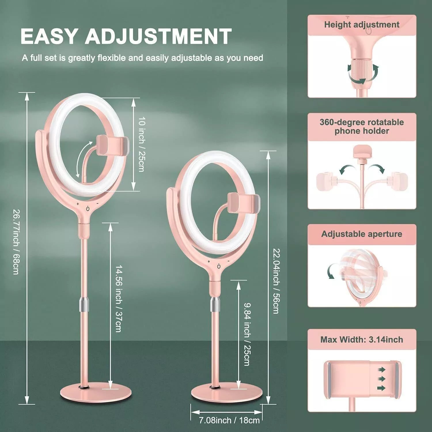 Buy I-phone/Android Compatible Pink LED Ring Light In UK - Shop Now