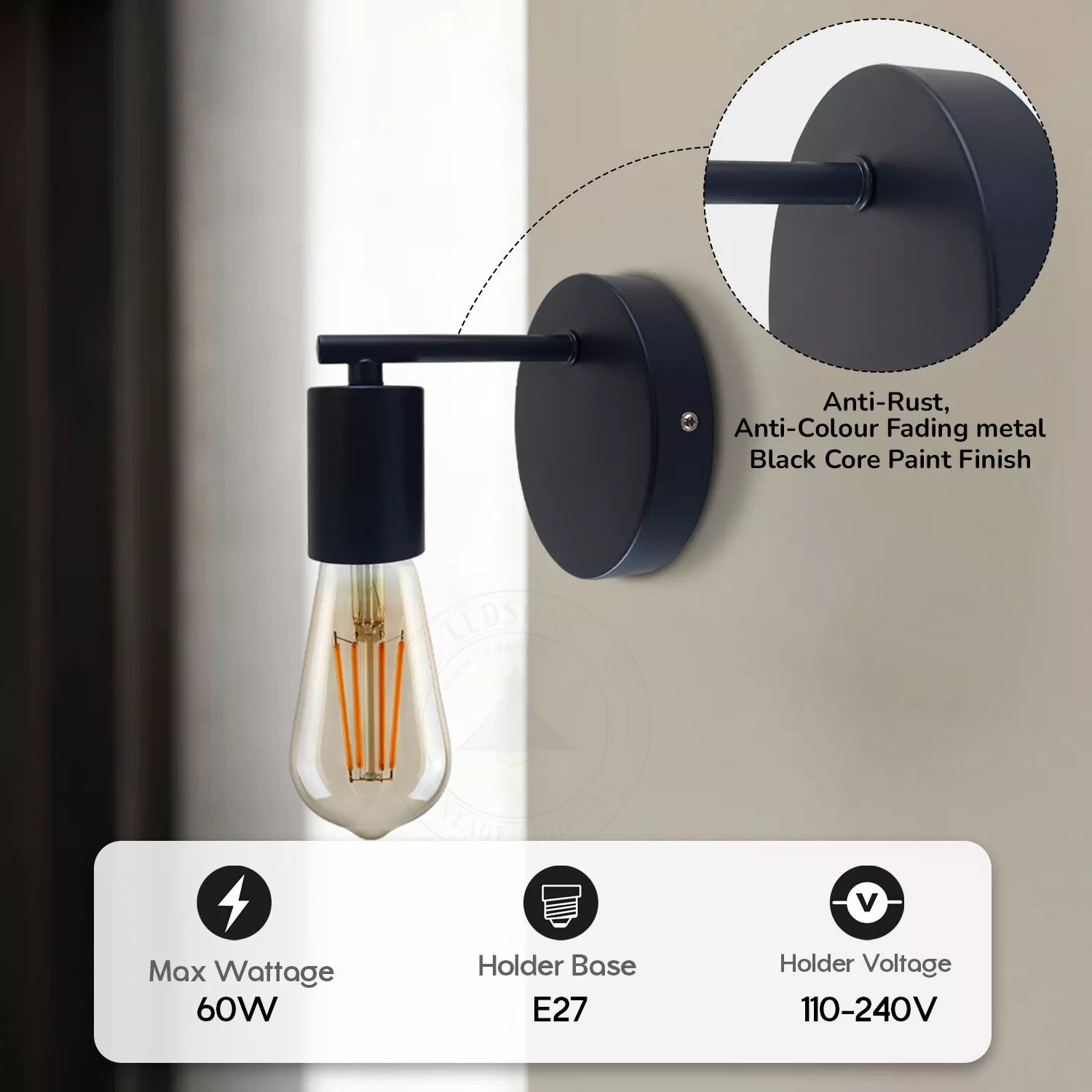 Buy Indoor Industrial Wall Light Sconce in UK - Shop Now