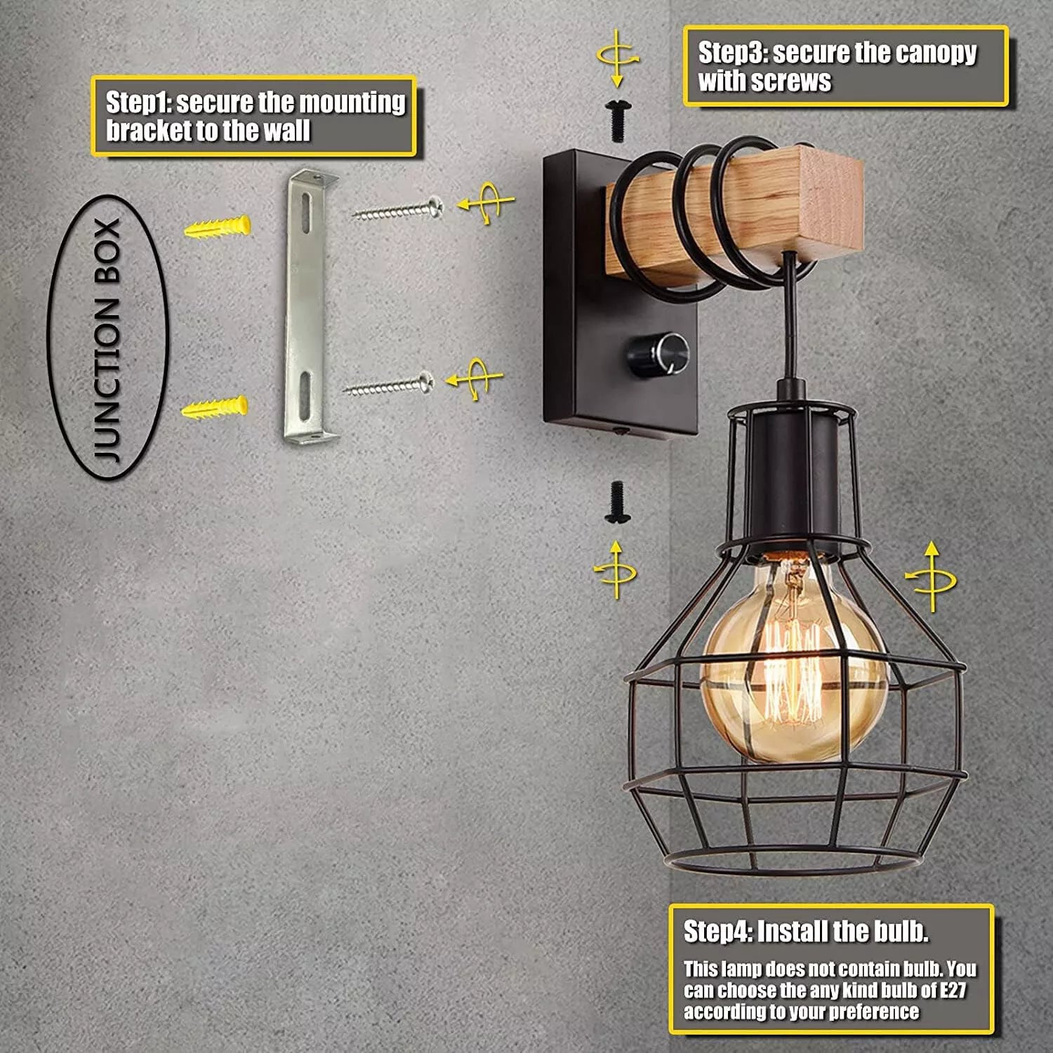 Buy Industrial Wall Lamp Indoor Cage in UK – Order Now!