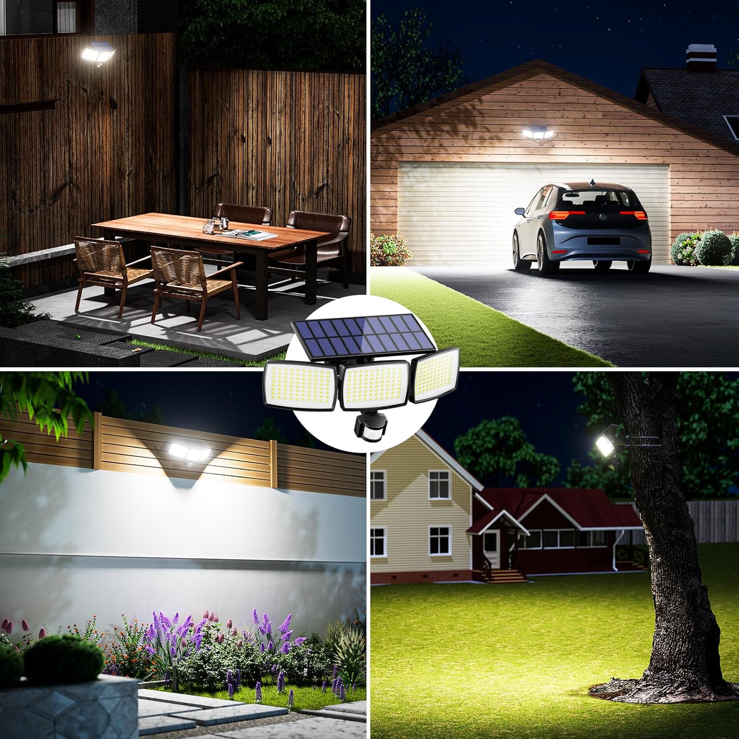 Buy LED 3 Heads Motion Sensor Solar Security Light in UK - Shop Now!