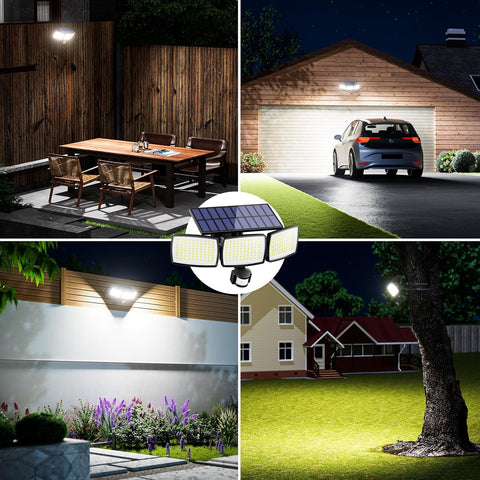 Buy LED 3 Heads Motion Sensor Solar Security Light in UK - Shop Now!