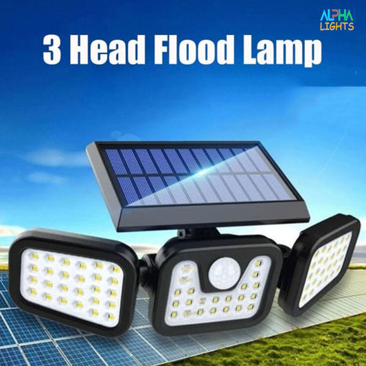 Buy LED 3 Heads Motion Sensor Solar Security Lights in UK - Shop Now