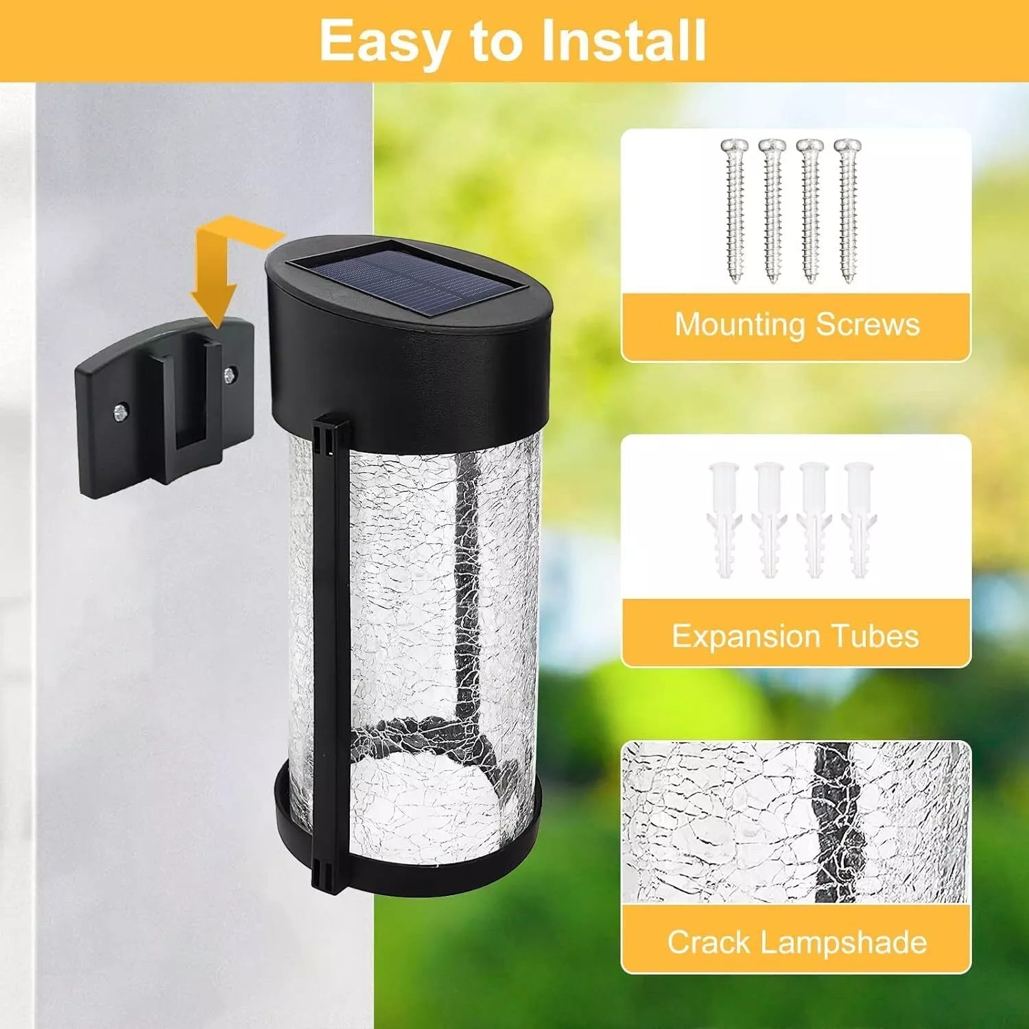 Buy LED Crackled Glass Solar Powered Wall Light In UK - Shop Now
