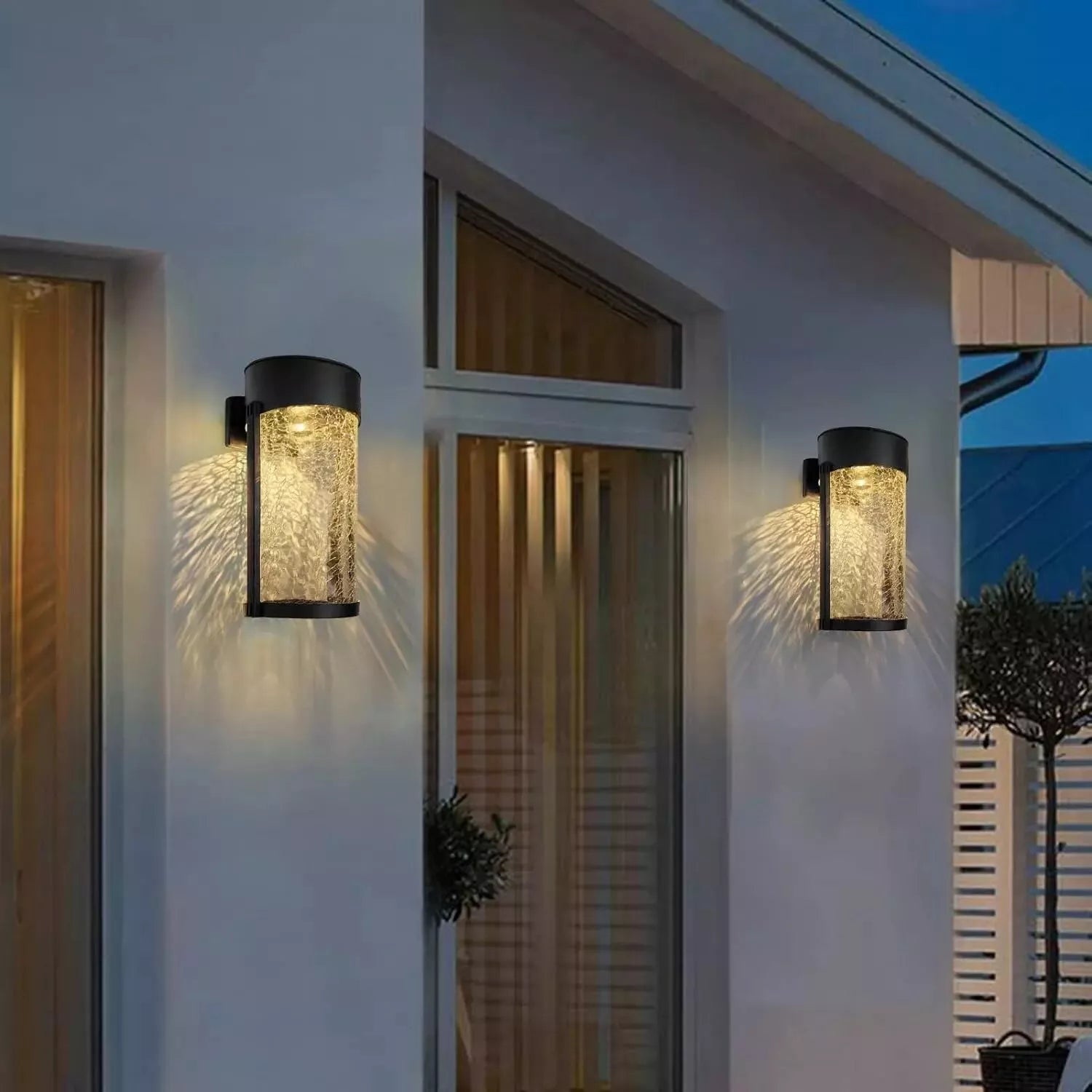 Buy LED Crackled Glass Solar Powered Wall Light In UK - Shop Now