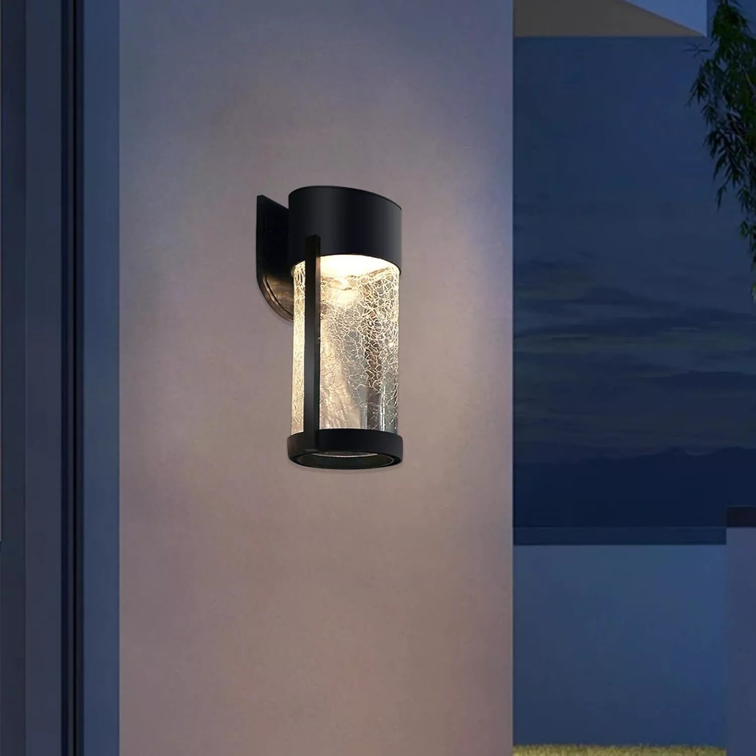 Buy LED Crackled Glass Solar Powered Wall Light In UK - Shop Now