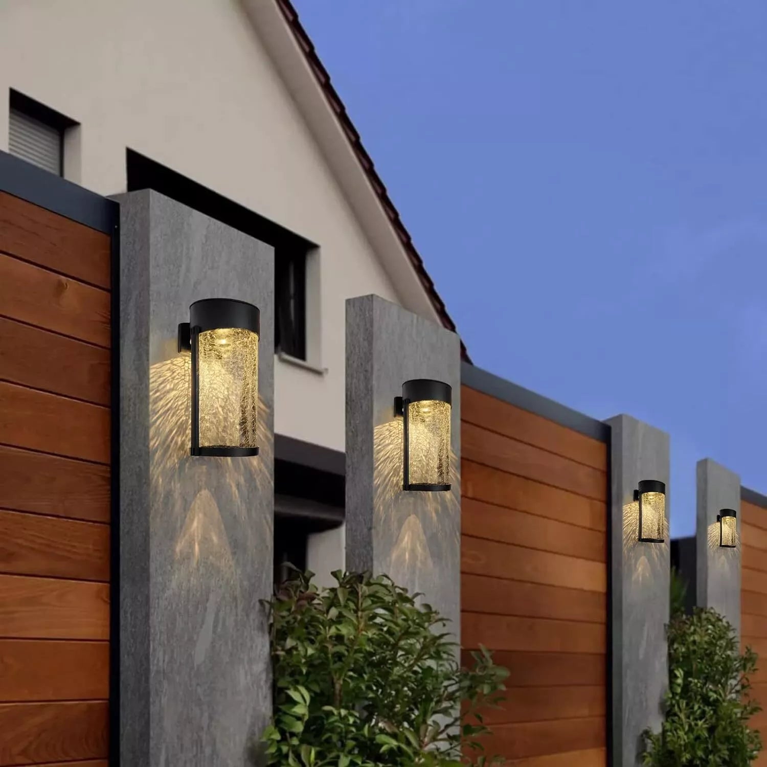 Buy LED Crackled Glass Solar Powered Wall Light In UK - Shop Now