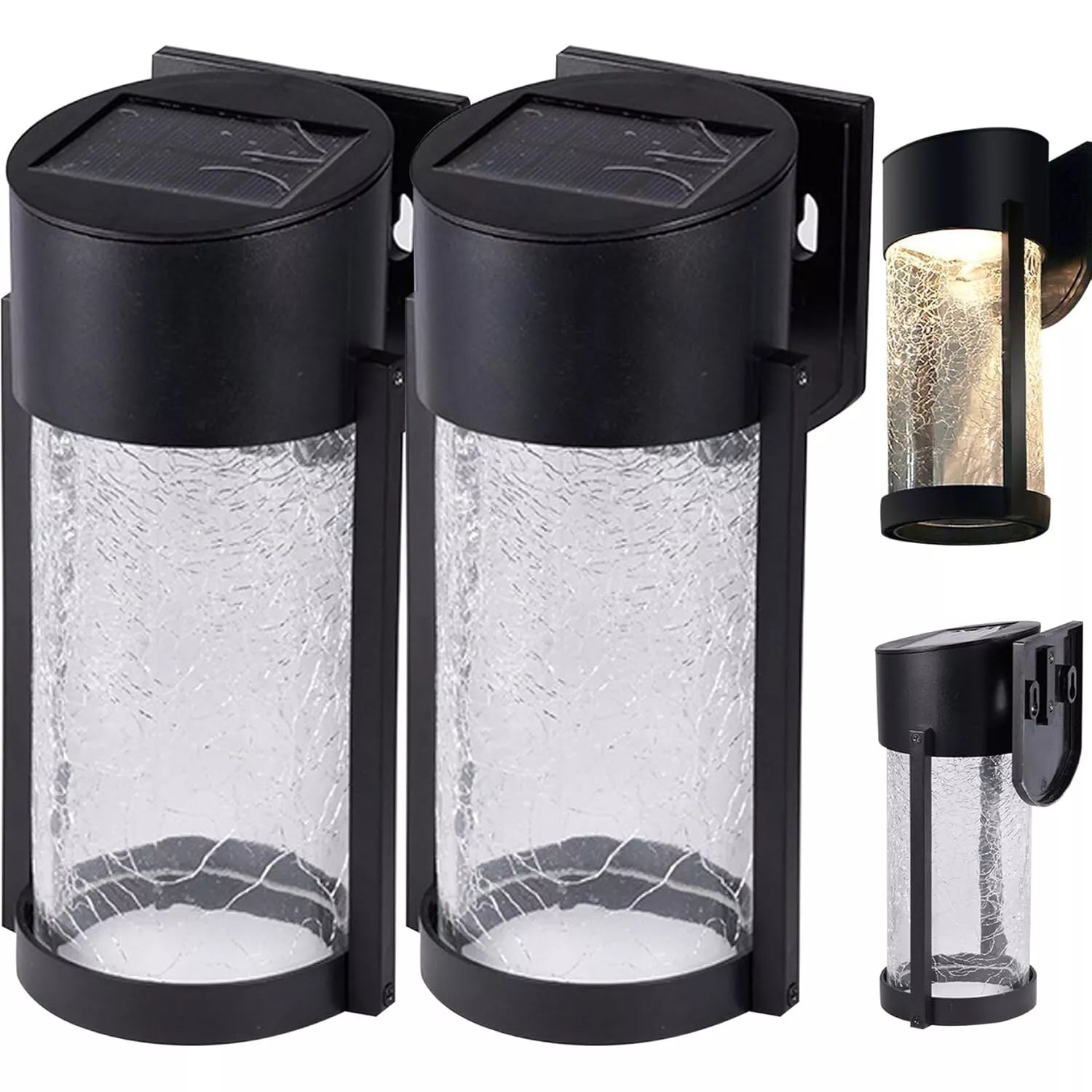 Buy LED Crackled Glass Solar Powered Wall Light In UK - Shop Now