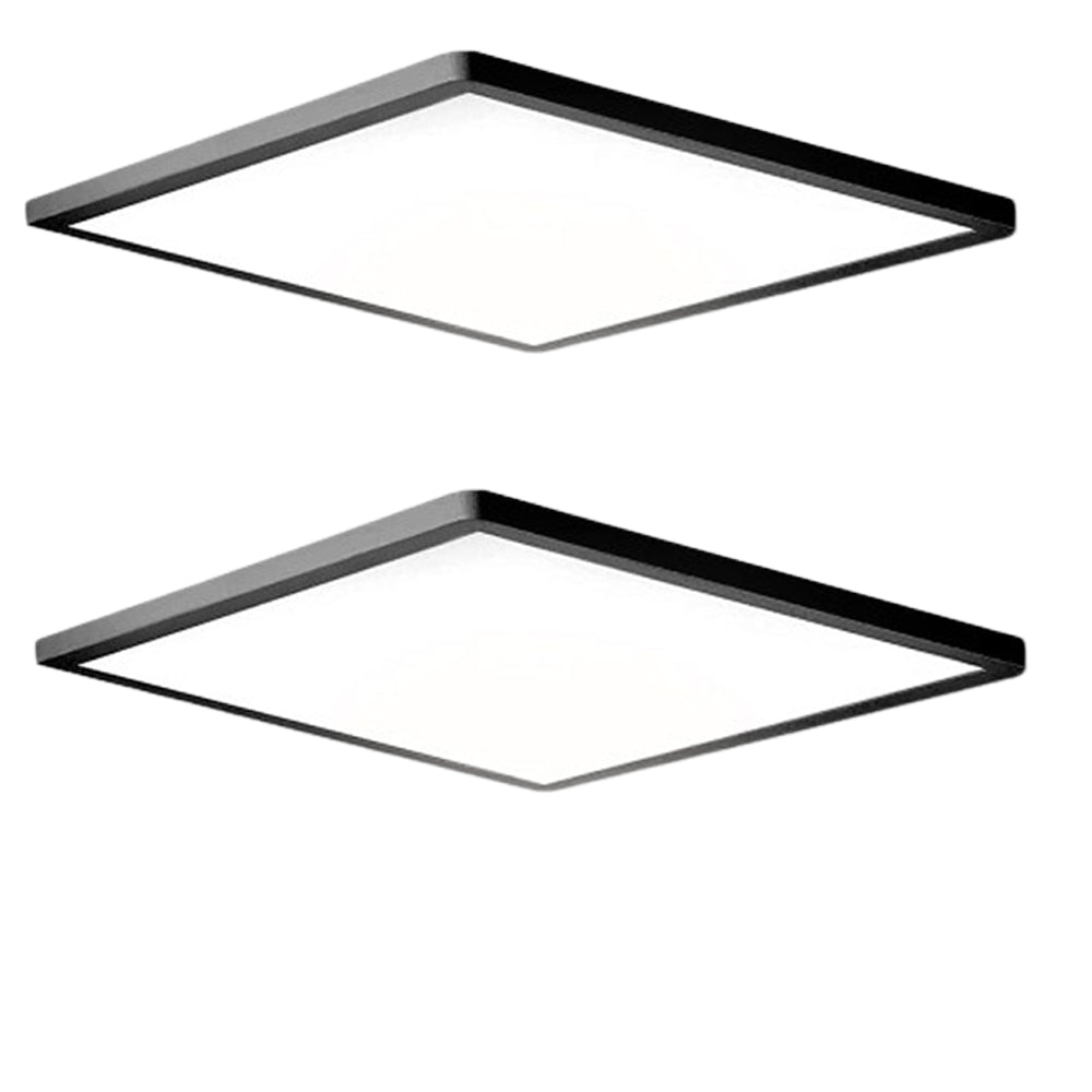 Simple and easy installation of the square ceiling light on a white ceiling