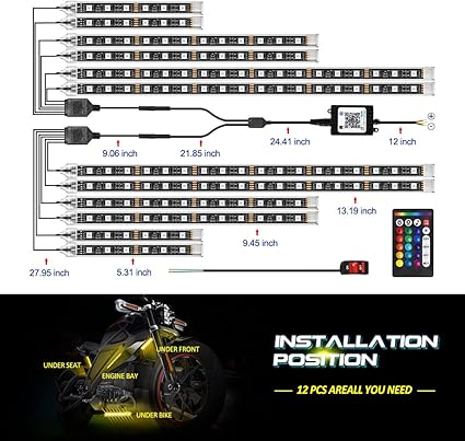 Buy LED RGB Motorcycle underglow Light Kit In UK - Shop Now!