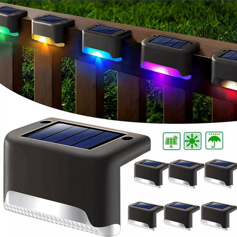 Fence and gate area lit with soft LED glow

