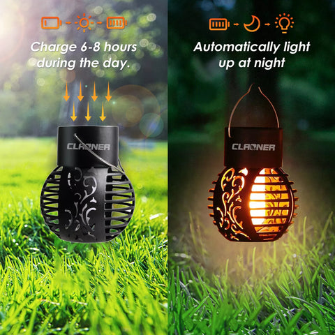 Hanging LED Solar Flame Lantern UK

