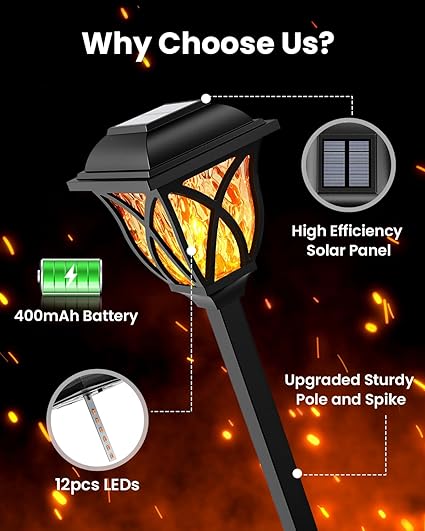 Buy LED Solar Powered Garden Stake Lights In UK - Shop Now!