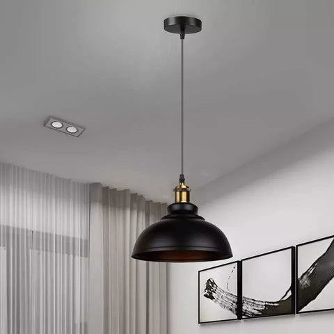 Warm Ambient Light from Vintage Ceiling Lamp