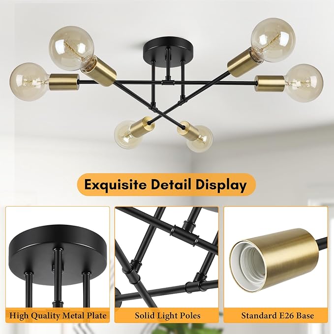 Elegant Semi-Flush Ceiling Chandelier for UK Homes


