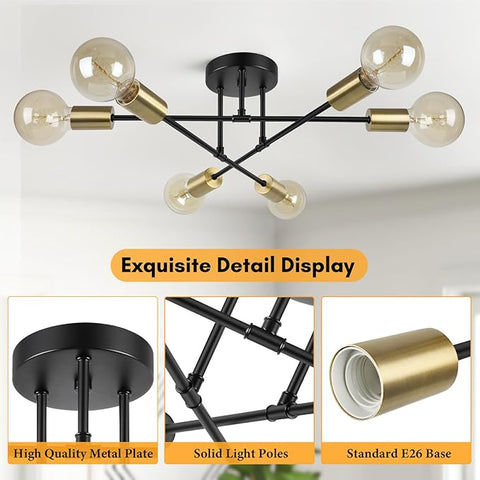 Elegant Semi-Flush Ceiling Chandelier for UK Homes

