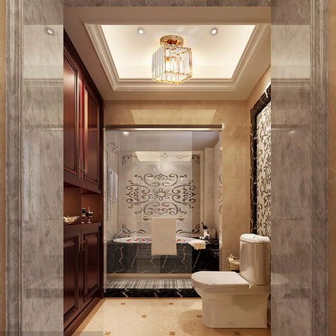 Ceiling light emitting soft neutral white glow



