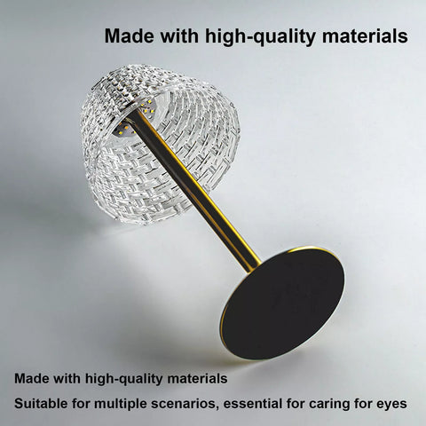Modern LED table lamp on a bedside table with soft illumination

